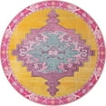 thumbnail image 6 of Unique Loom Timeless Collection Area Rug - Thomas (7' 7" Round Yellow/Fuchsia), 6 of 6