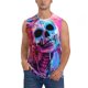 thumbnail image 1 of Fotbe Neon Skull With Milkshake Men's Camiseta sin Mangas Estampada para Hombres, Playera Casual para Gimnasio, Entrenamiento, Playa-3X-Large, 1 of 7