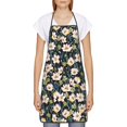 thumbnail image 2 of Naloa 1Pack Adjustable Bib Apron Waterdrop Resistant Cooking Kitchen Aprons for Women Men Chef, Flowers Print, 2 of 8