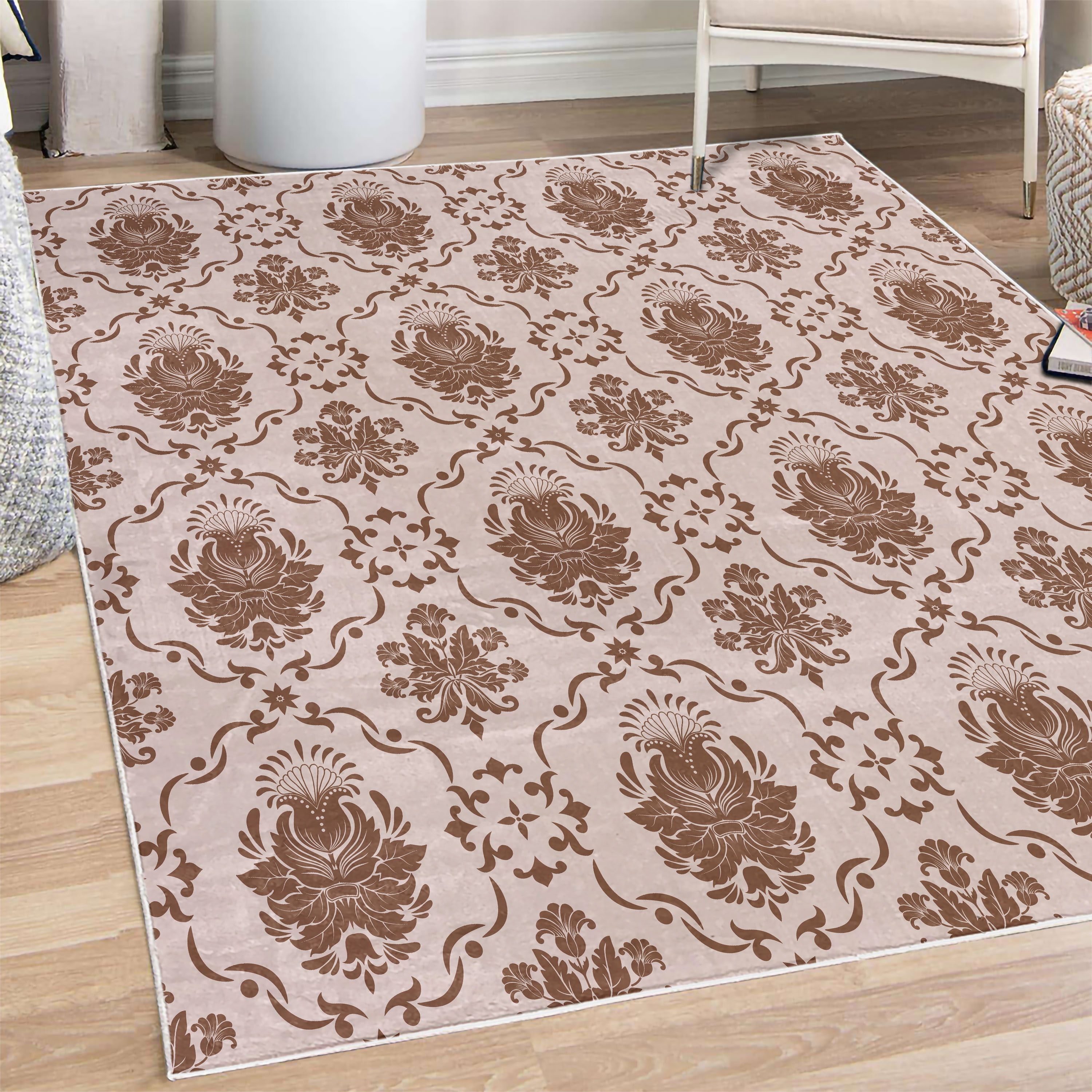 Nostalgic Rug Design Floral Decorative Rug, Classic Victorian Floral Patterns Tulips ...