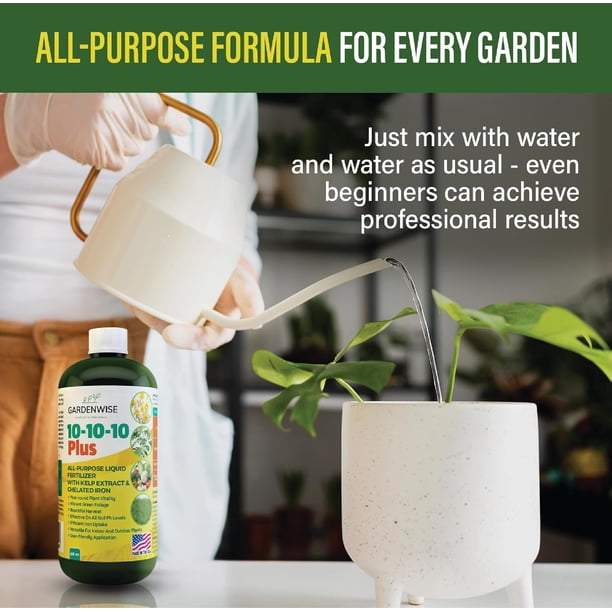 GardenWise 10-10-10 Liquid Fertilizer, Seaweed Kelp, Chelated Iron