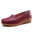 thumbnail image 5 of Viluyesy Womens Wedge Loafers, Round Toe Soft Sole Comfortable Fashion Casual Work Walking Shoes Wine, 5 of 8