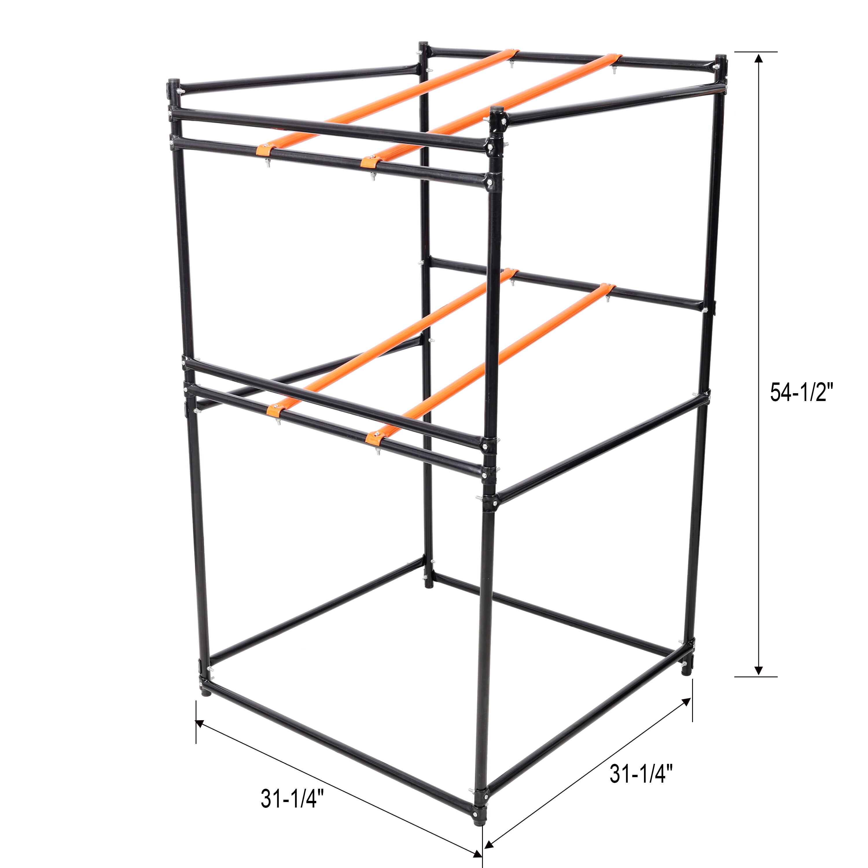 , Lawn Mower Display and Storage Rack 3PCS Lawn Mowers Storage 330LB Load Capacity Black&Orange Color, Black+Orange ,Steel ,