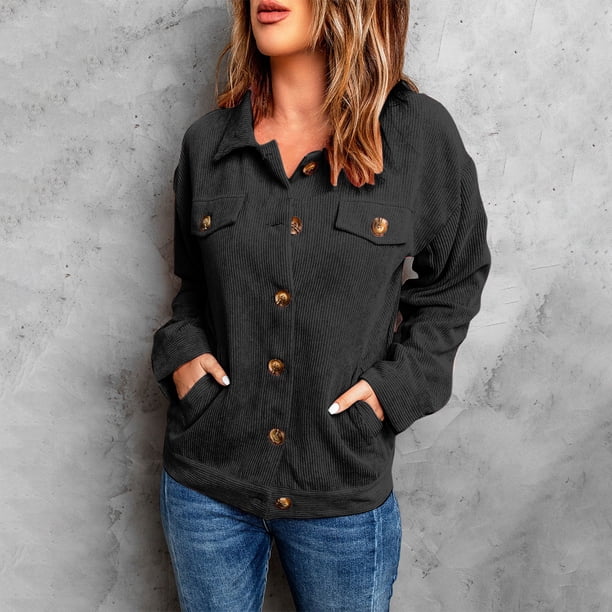 Chaquetas y abrigos casuales sin capucha de manga larga para mujer, moda de color liso, manga larga, solapa, cárdigan informal holgado, abrigo para mujer