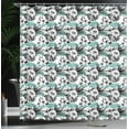 thumbnail image 4 of Ambesonne Hawaii Shower Curtain, Watercolor Hibiscus Stripes, 69"Wx84"L, Seafoam Charcoal Grey, 4 of 5