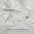thumbnail image 5 of Bioweaves 100% Organic Cotton Full/Queen Duvet Cover Set, 3-Piece, 300 Thread Count Sateen Weave GOTS Certified Comforter Cover with Buttoned Closure and 2 Pillow Shams – Silver, 90x90 inches, 5 of 9