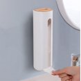 thumbnail image 1 of Cotton Pad Storage, Wall Mounting Cotton Pad Dispenser With Wooden Lid, Cotton Pad Storage Bamboo For Cotton Pads Make-up Or Remover, 1 of 5