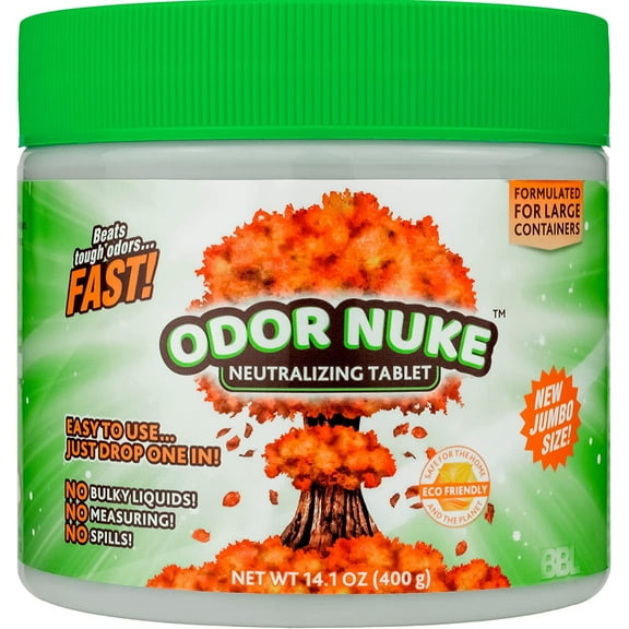 ODOR NUKE Bedside Toilet Deodorizer Tablets - Human Urine Odor Neutralizer For Large Portable Urinal Containers - 2x Original Size (14.1oz) (Jumbo)