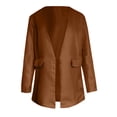 thumbnail image 4 of Long Blazer for Women Lapel Collar Open Front Blazer Jacket Solid Color Long Sleeve Outwears Business Work Coat, 4 of 6