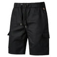 thumbnail image 6 of Men's Workout Gym Shorts Pockets Knee Length Pants Drawstring Pockets Hiking Athletic Shorts, 6 of 16
