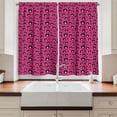 thumbnail image 2 of Ambesonne Dogs Kitchen Curtains, Bull Terrier Dog Heads on Pink, 55"x39", Hot Pink Black, 2 of 3