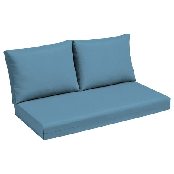 Arden Outdoor Loveseat Cushion Set, x 24, Water , Fade Resistant, Cushion Set for Couch, Bench, and Swing x 24, French Blue Texture 48" x 24" Love Seat Cushion Set