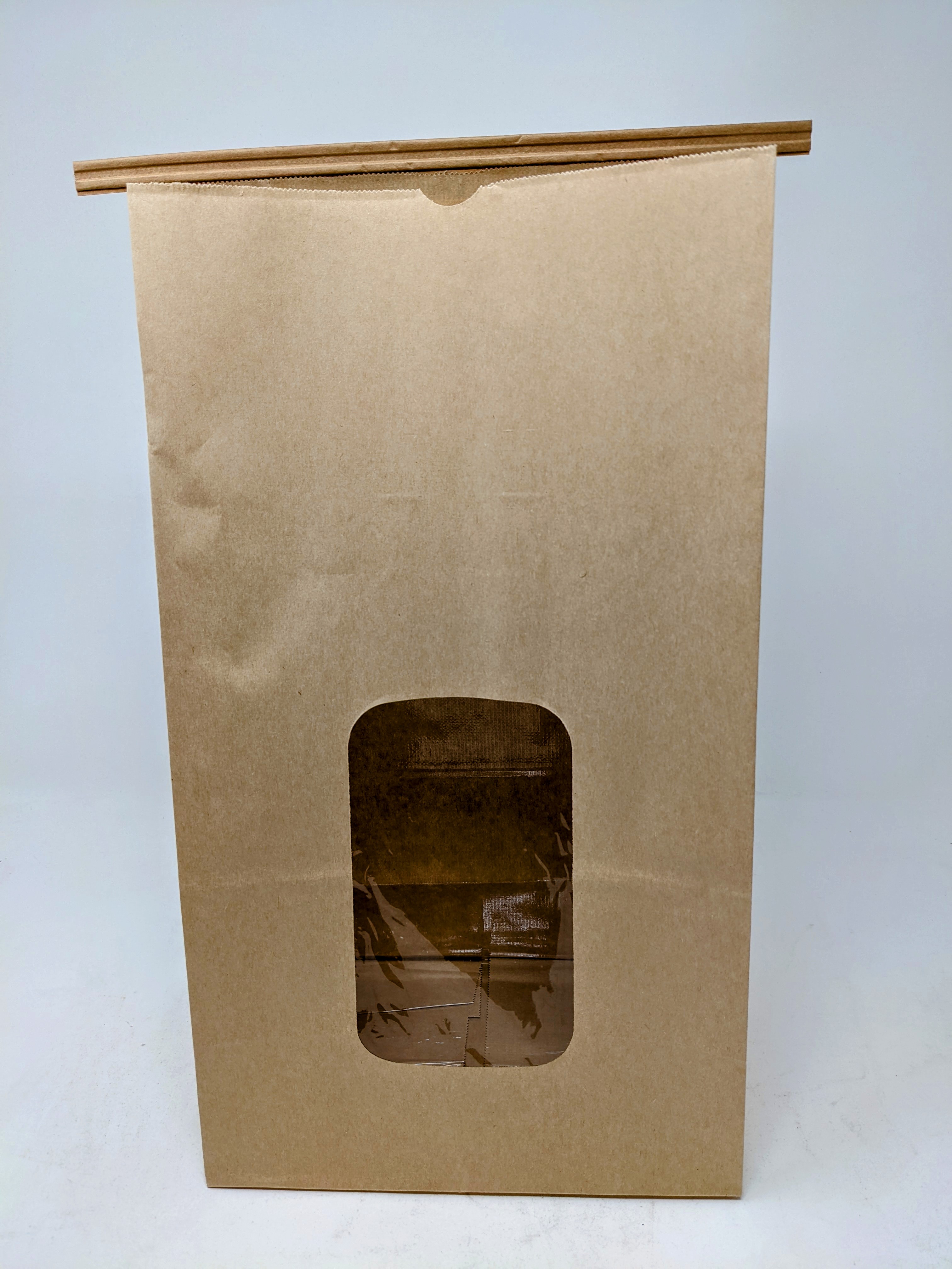 Brown Paper Goods 1915PLT Window Chip Bag w/ Tin Ties, 8.25" x 5.25" x