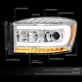 thumbnail image 3 of DNA Motoring For 06-09 Dodge Ram LED DRL Sequential Signal Projector Headlight Lamps Pair Chrome Amber, 3 of 6