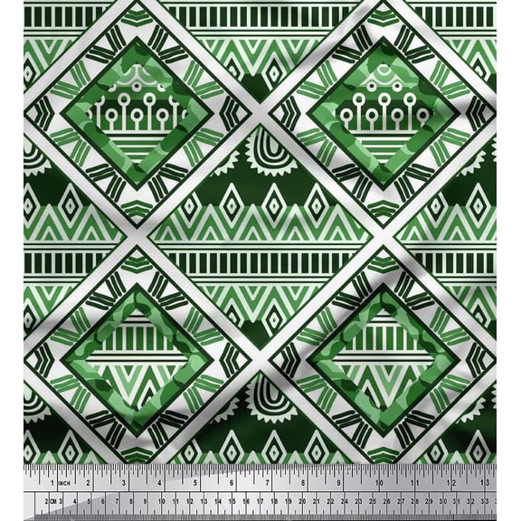 Soimoi Cotton Duck Fabric Argyle Geometric Decor Fabric Printed Yard 42 Inch Wide