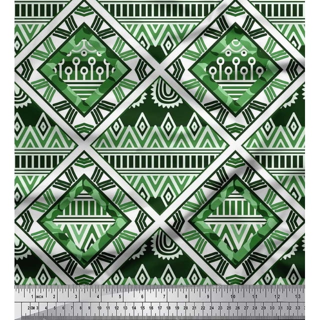 Soimoi Rayon Fabric Argyle Geometric Fabric Prints By Yard 56 Inch Wide