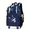 thumbnail image 3 of 1pc Glow In The Dark Backpack, Large Capacity Schoolbag For Students, Spine Protection Backpack, Breathable Backpack, Fashion Durable Backpack Suitable For Campus Life, Astronaut Pattern Bag, 3 of 5