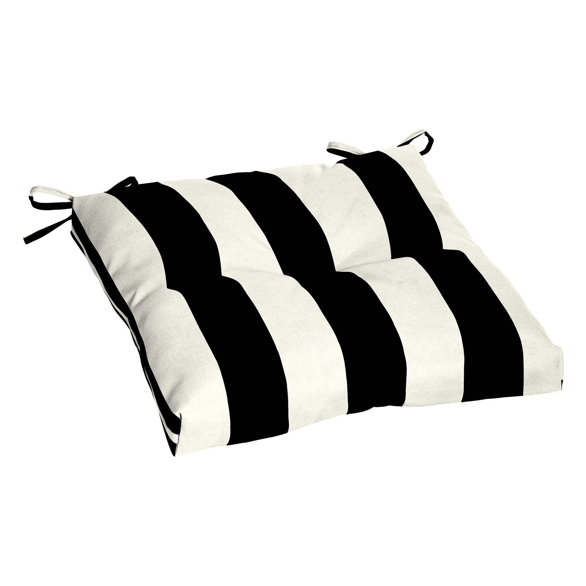 Better Homes & Gardens Rectangle Outdoor Seat Pad, Black & White Stripe, 18 in x 19 in, 1 Pack