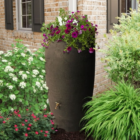 Algreen Athena 80 Gallon Rain Barrel Brownstone