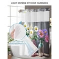 thumbnail image 4 of No Hook Cloth Fabric Shower Curtain with Snap in Liner, Spring Floral Waterproof Shower Curtains Set with See Through Top Window, White Daisy Vintage Flowers Wooden Bath Curtains Shower 66"x72", 4 of 6