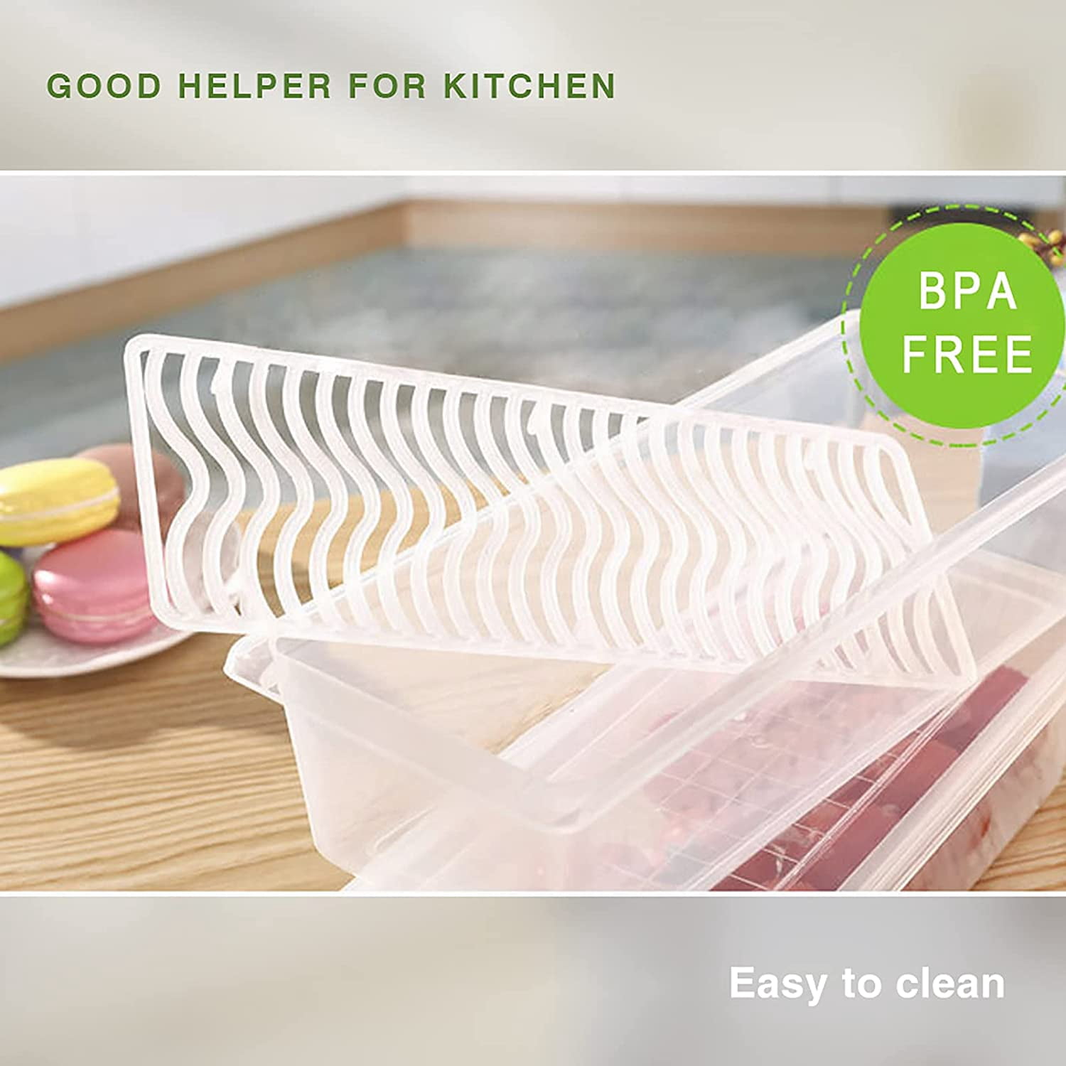 Fruit Storage Containers for Fridge (3 Pack) - 1.5L Produce Saver Containers for Refrigerator with Removable Drain Tray Keep Fresh for Produce, Bacon, Fruits and Vegetables