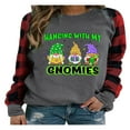 thumbnail image 5 of Women Christmas Sweatshirt Plaid Cartoon Long Sleeve  Neck Pullover, 5 of 5
