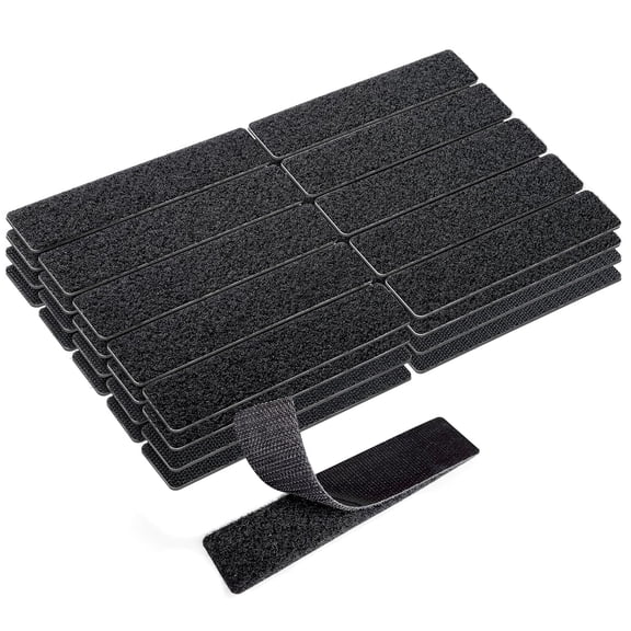 HWHCGZ 2x4 Inch Hook and Loop Strips, 30 Sets Nylon Self Adhesive Tape, Double Sided Strong Back Adhesive Tape and Dots for Office, Home and Crafting,Black