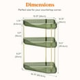 thumbnail image 2 of Lifewit 3-Tier Bathroom Counter Organizer Corner, Plastic Makeup Skincare Storage Organizer Countertop, Perfume Tray and Cosmetic Shelf in Bedroom, Dresser, Kitchen (Green), 2 of 7