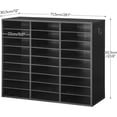 thumbnail image 3 of Literature Organizer, 27 Compartments Wooden Mail Organizer, Countertop Literature Sorter with Adjustable Shelves for Home, Office, School, Student Mailbox for Classroom, Black, 3 of 9