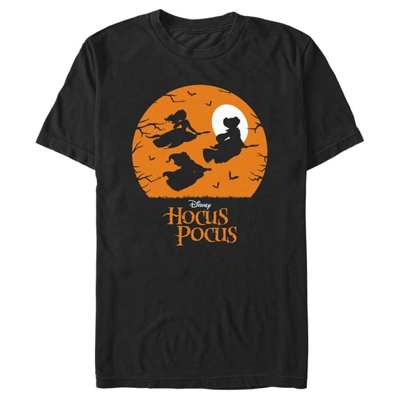 Men's Hocus Pocus Witch Silhouette Graphic Tee Black Large