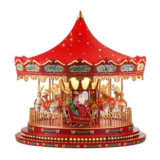 Mr. Christmas Animated Indoor Deluxe Crystal Carousel, 17 Inch