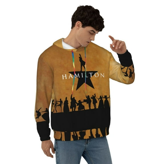 Hamilton The Musical Hoodie For Men Women Novelty Graphic Print Hoodies Casual Hooded Sweatshirt with Pocket Small