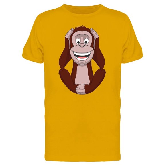 Cool Funny Happy Monkey Cartoon Tee Men's -Image by Shutterstock