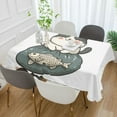thumbnail image 2 of Yayeee Tablecloths 54" x 54" Rectangle Wrinkle Resistant Party Table Cover, Beige Cute Cat, 2 of 8