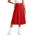 thumbnail image 2 of ZToonmas Girls' 5-15Y Solid Color A-Line Midi Skirt Elastic Waist Flared Skirt with Bow Kids' Casual and Sports Skirt, 2 of 8