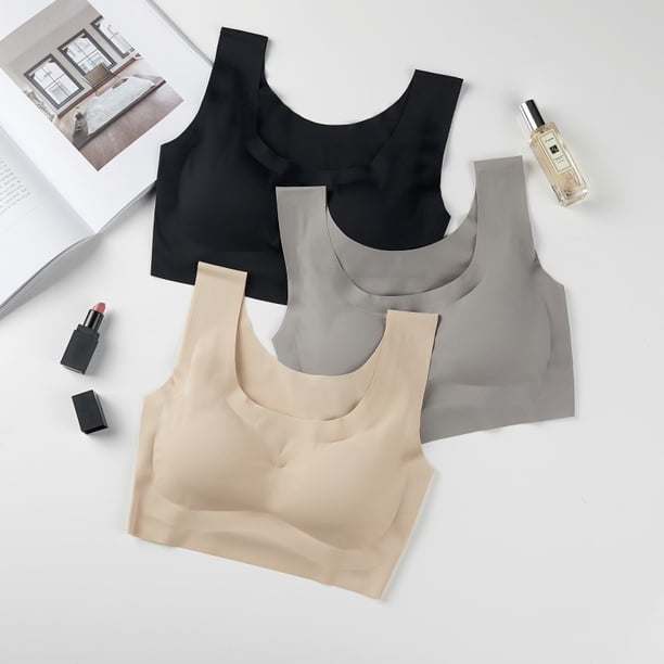 Ropa interior sin costuras para mujer, chaleco sin aros para yoga, deportes, dormir, sujetador de talla grande