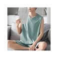 thumbnail image 4 of Hombres Sin Mangas Pantalones Cortos Traje Lindo Patrón Casual Cómodo Transpirable Dos Piezas Trajes De Verano Para El Hogar Cian L, 4 of 8