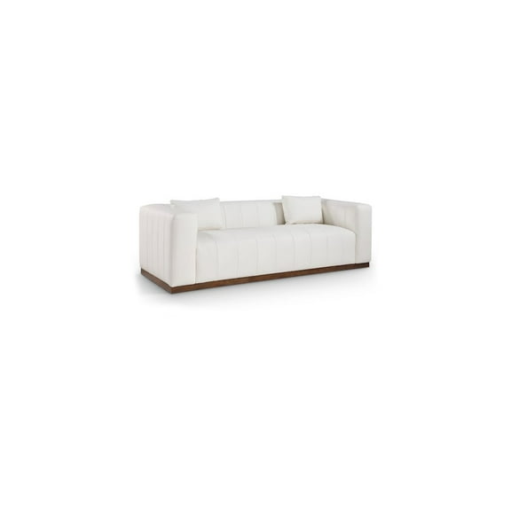 Meridian Furniture Mallina Cream Vegan Leather Sofa