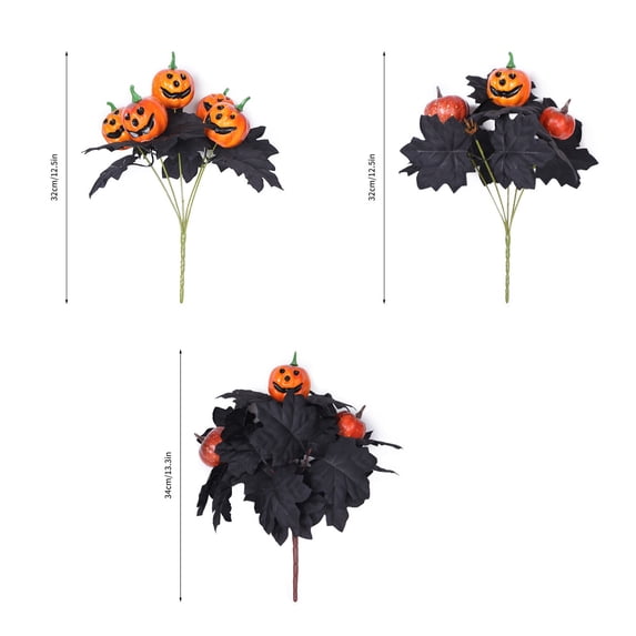 SMKE Fall Artificial Florals,1Pc Black Halloween Flower Bouquet,Portable Harvest Flower Picks,Harvest Festival Flower Arrangement,Long Stem Decorative Florals,European Style Artificial Florals