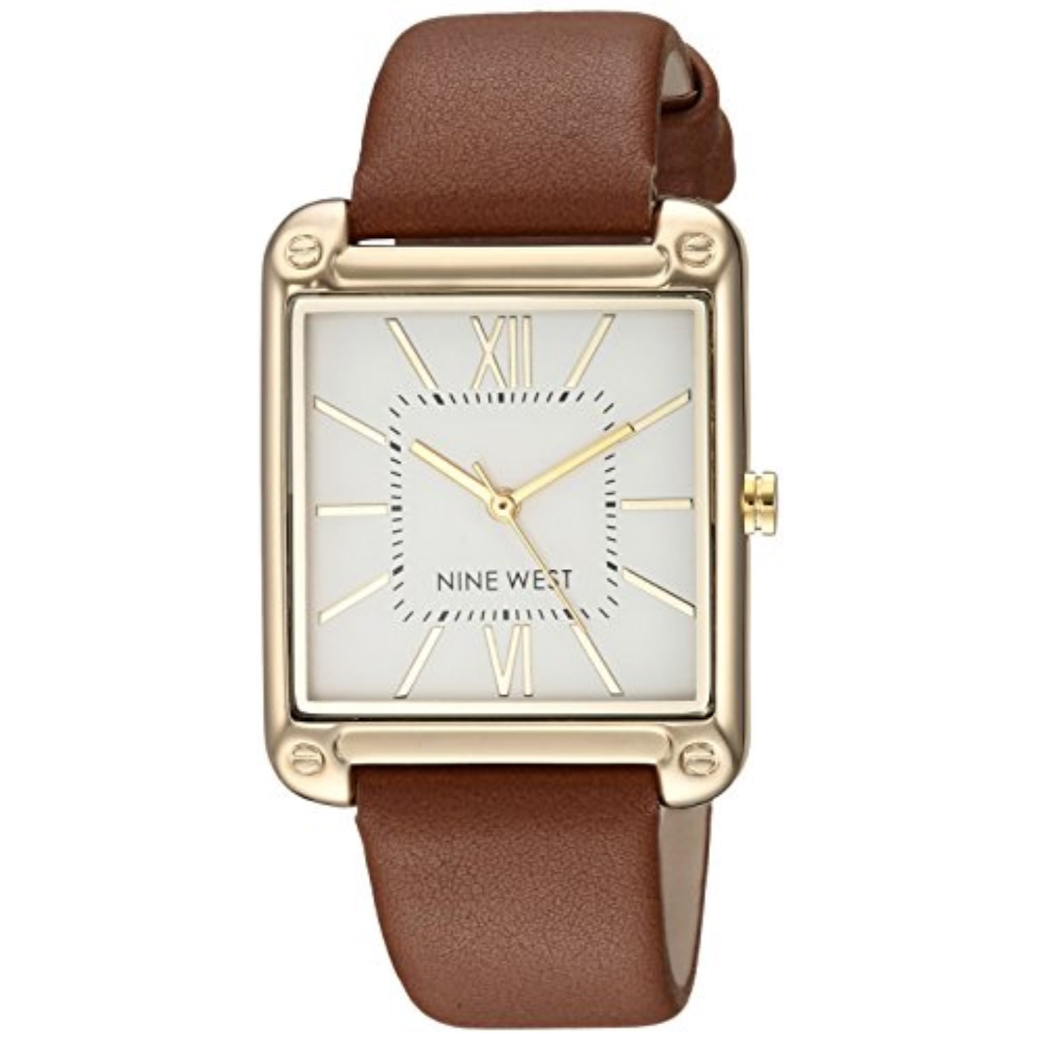 Nine West nine west women's nw/2116svbn goldtone and brown strap