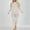 White, variant on Hueook Womens Sets 2 Piece Outfits Women's Slit Long Sleeve Round Neck Casual Solid Color Suit White S