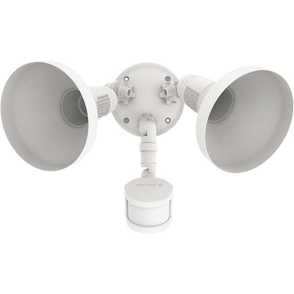 HALO Motion Activated Outdoor Security Flood Light with Lamp Cover, White