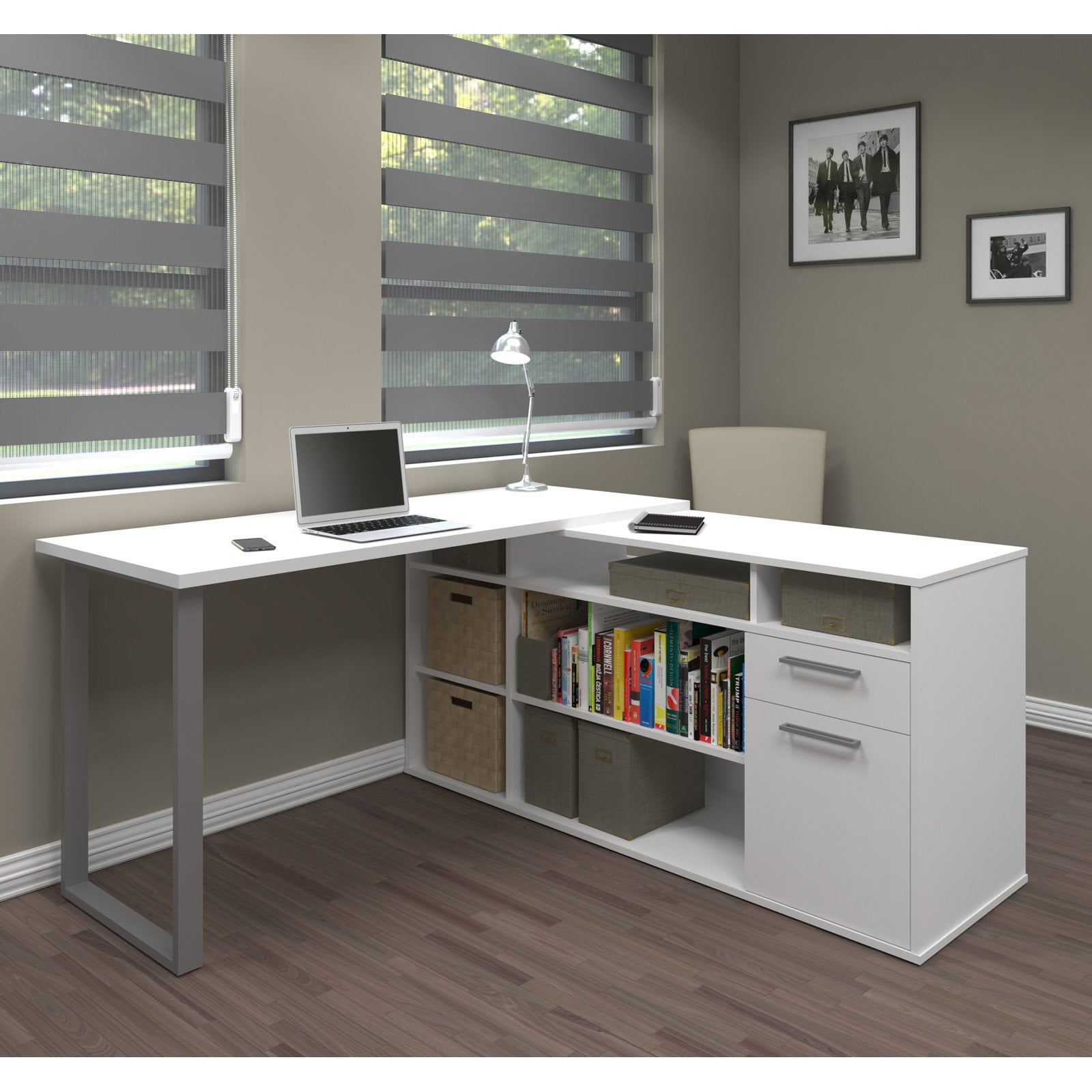 Solay LShaped Desk in White