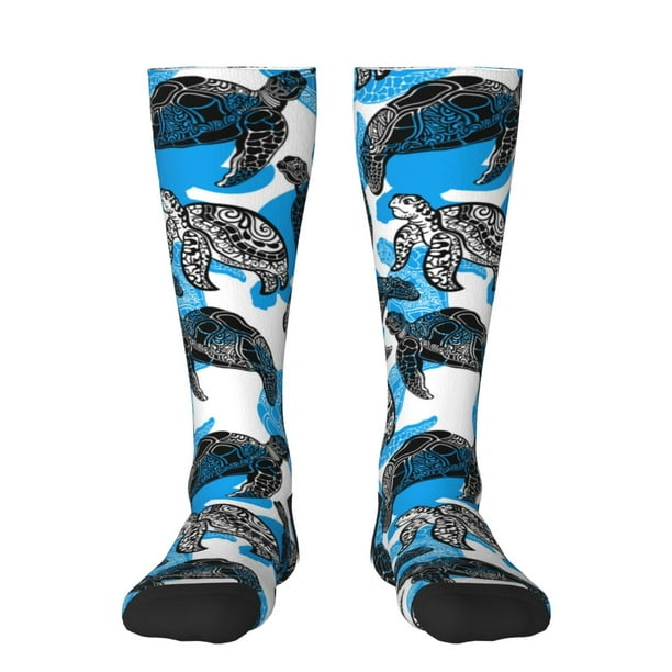 Fotbe Sea Animal Calcetas Divertidas Estampadas para Hombre y Mujer, Calcetas de Algodón hasta la Rodilla para Caminar, Correr, Enfermería y Embarazo