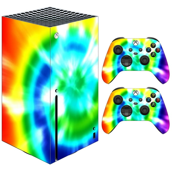 VWAQ Rainbow Skin For Xbox Series X Console and Controllers - Vinyl Tie Dye Wrap To Fit Xbox Series X - XSRSX2 [video game]