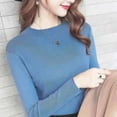 thumbnail image 3 of PIKADINGNIS Curly O Neck Women Sweater Spring Autumn Basic Solid Full Sleeve Knitted Pullover Elastic Casual Womens Jumper, 3 of 6
