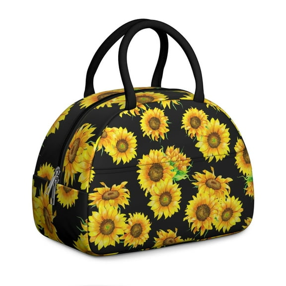 Reusable Sunflower Lnsulated Lunch Bag for Women & Men - Leakproof Water-Resistant Cooler Tote, Large Capacity for Work,Travel,Picnic,Beach & Office.