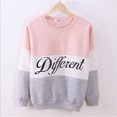 thumbnail image 5 of Sudaderas con capucha estampadas con letras de retales de lana para mujer O Cuello de manga larga Pullover Tops Sudaderas Eigraketly FS6424-12, 5 of 5