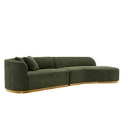 Manhattan Comfort Daria Sofa with Solid Wood Frame in Olive Green