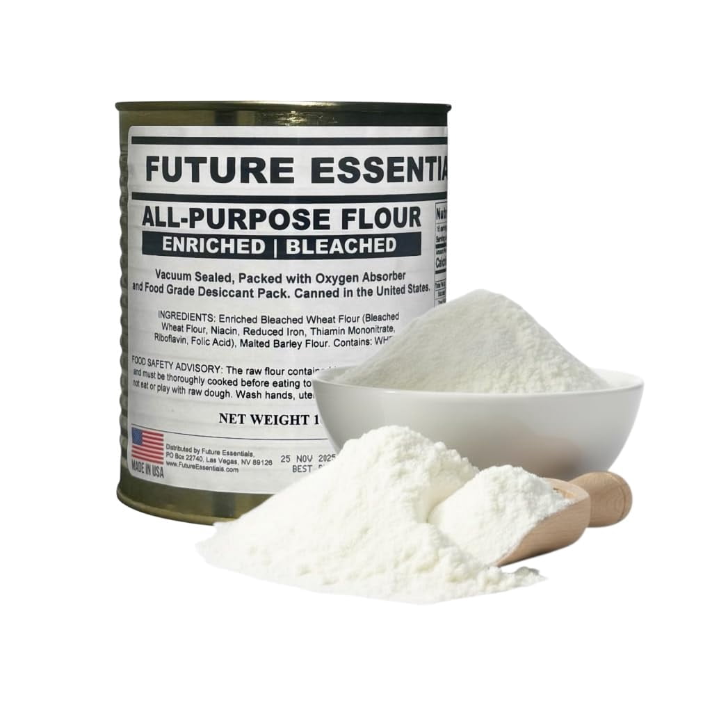 Future Essentials Canned Long Shelf Life All Purpose Emergency Food White Flour-12 Cans